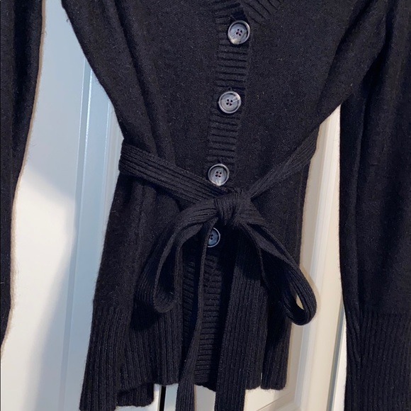 Banana Republic black 4 button cardigan sweater with detached belt. - Picture 3 of 13
